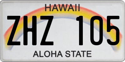 HI license plate ZHZ105