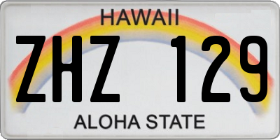 HI license plate ZHZ129