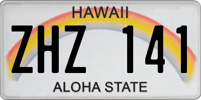 HI license plate ZHZ141