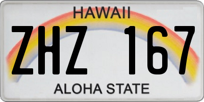 HI license plate ZHZ167