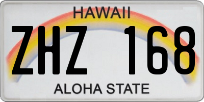 HI license plate ZHZ168