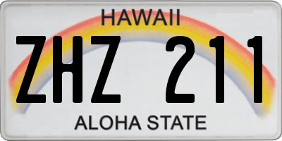 HI license plate ZHZ211