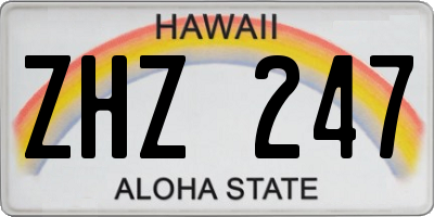 HI license plate ZHZ247