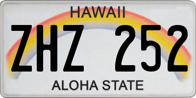 HI license plate ZHZ252