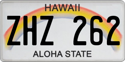 HI license plate ZHZ262