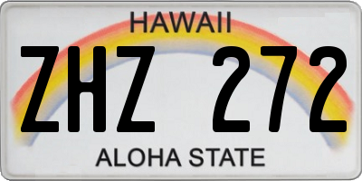 HI license plate ZHZ272