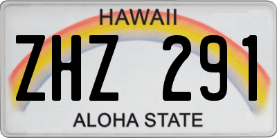 HI license plate ZHZ291
