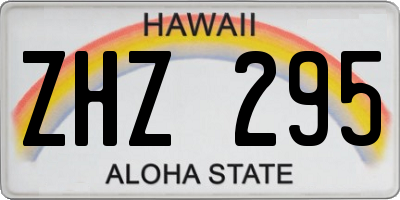 HI license plate ZHZ295