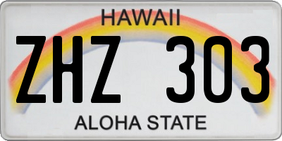 HI license plate ZHZ303