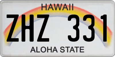 HI license plate ZHZ331