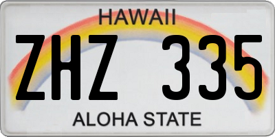 HI license plate ZHZ335