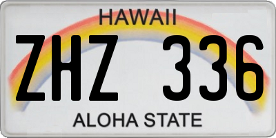 HI license plate ZHZ336