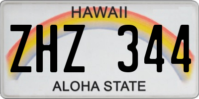 HI license plate ZHZ344