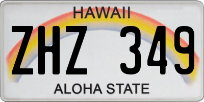 HI license plate ZHZ349