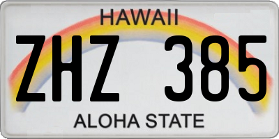 HI license plate ZHZ385