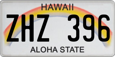 HI license plate ZHZ396