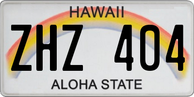 HI license plate ZHZ404