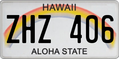 HI license plate ZHZ406