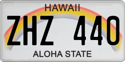 HI license plate ZHZ440
