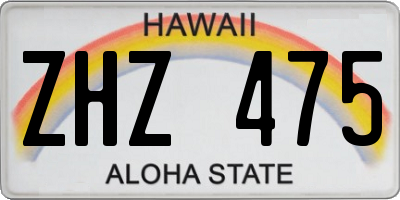 HI license plate ZHZ475