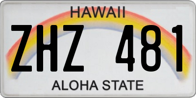 HI license plate ZHZ481