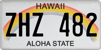 HI license plate ZHZ482