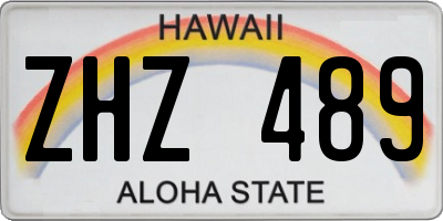 HI license plate ZHZ489