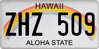 HI license plate ZHZ509