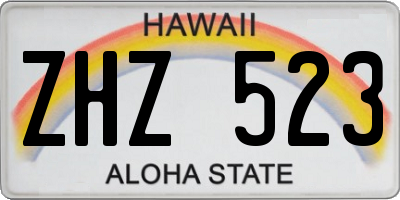 HI license plate ZHZ523