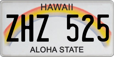 HI license plate ZHZ525
