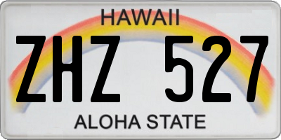 HI license plate ZHZ527