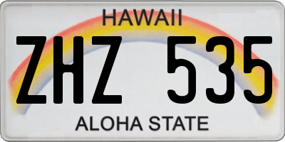 HI license plate ZHZ535