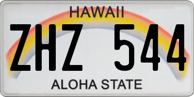 HI license plate ZHZ544