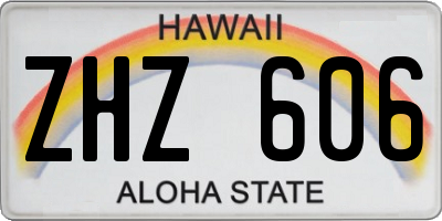 HI license plate ZHZ606