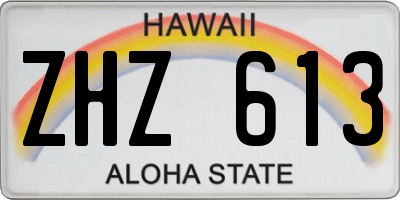 HI license plate ZHZ613
