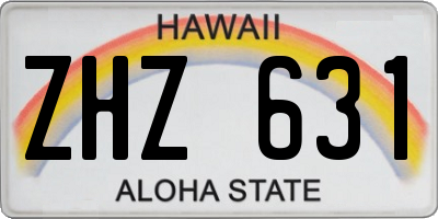 HI license plate ZHZ631