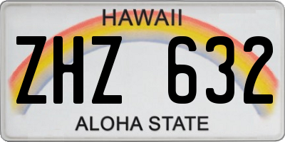 HI license plate ZHZ632