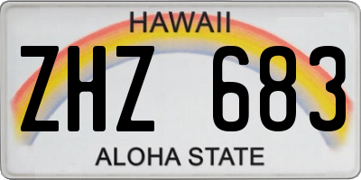 HI license plate ZHZ683