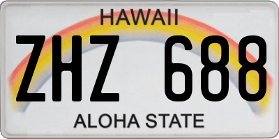 HI license plate ZHZ688