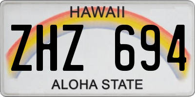 HI license plate ZHZ694