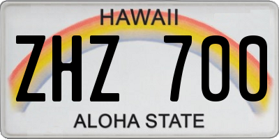 HI license plate ZHZ700