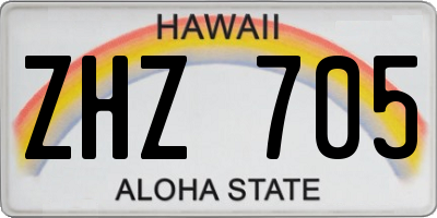 HI license plate ZHZ705