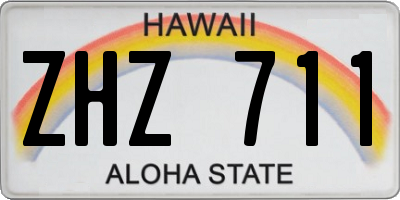 HI license plate ZHZ711