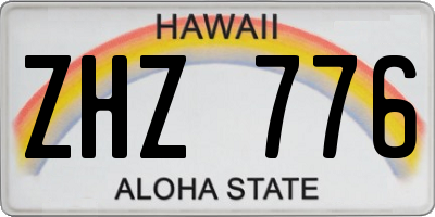 HI license plate ZHZ776