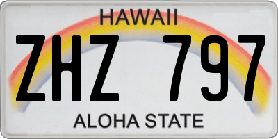 HI license plate ZHZ797