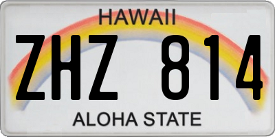 HI license plate ZHZ814