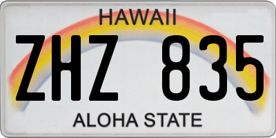 HI license plate ZHZ835