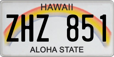 HI license plate ZHZ851