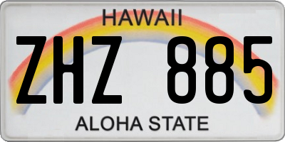 HI license plate ZHZ885