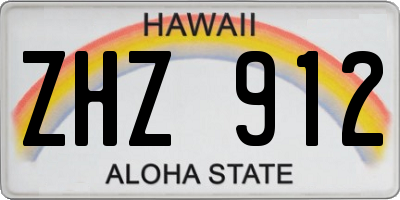 HI license plate ZHZ912